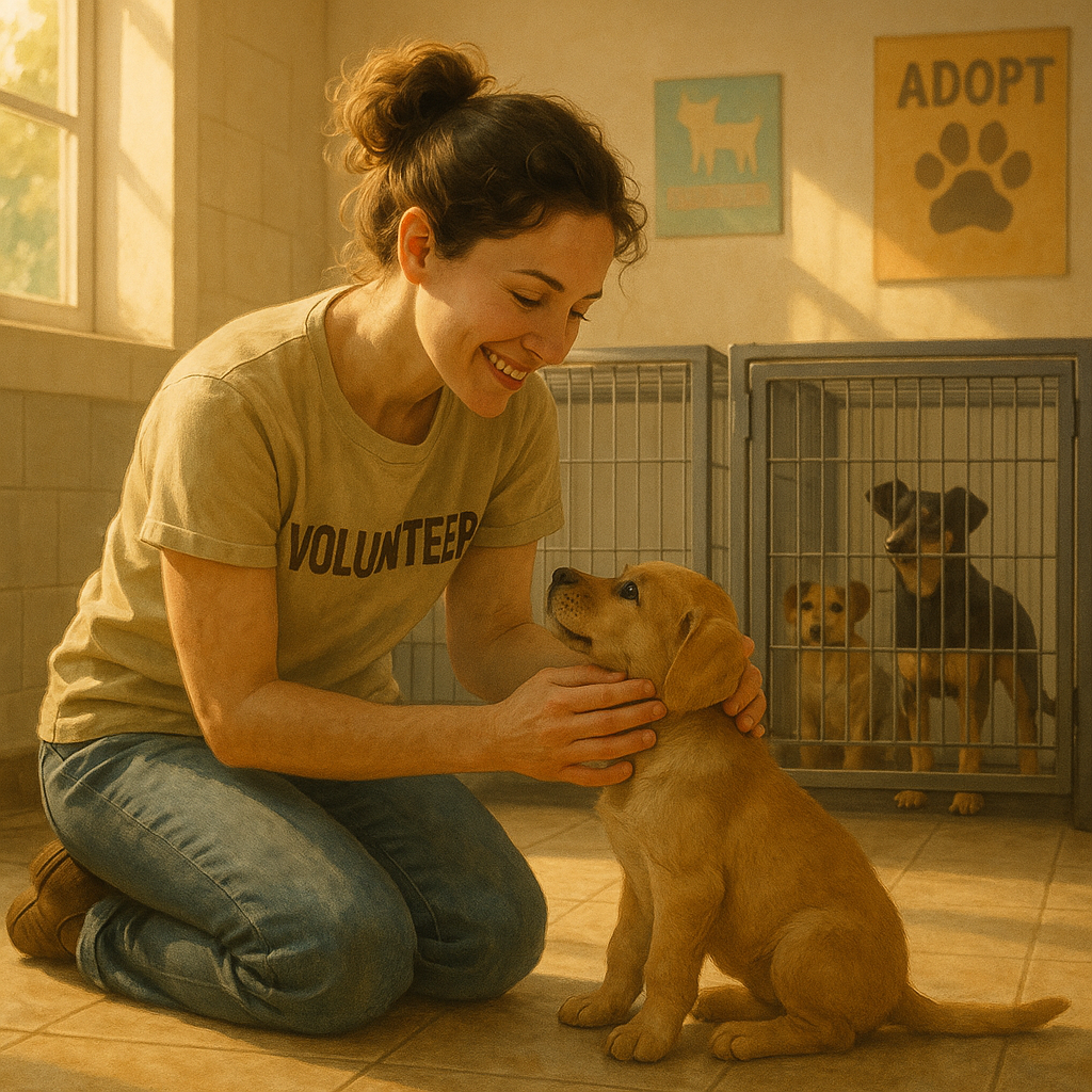 Chiot accueilli dans un refuge