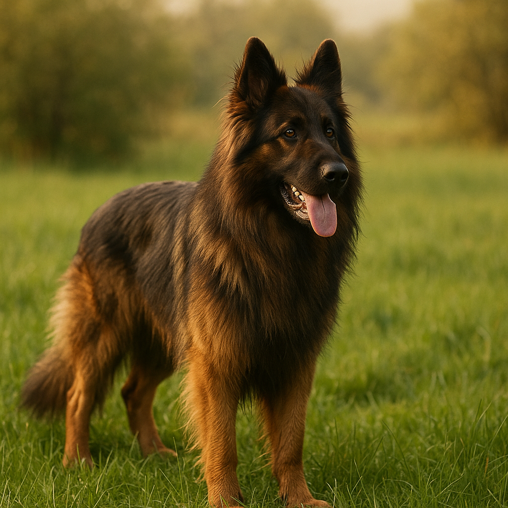 Altdeutscher Schäferhund debout dans un champ
